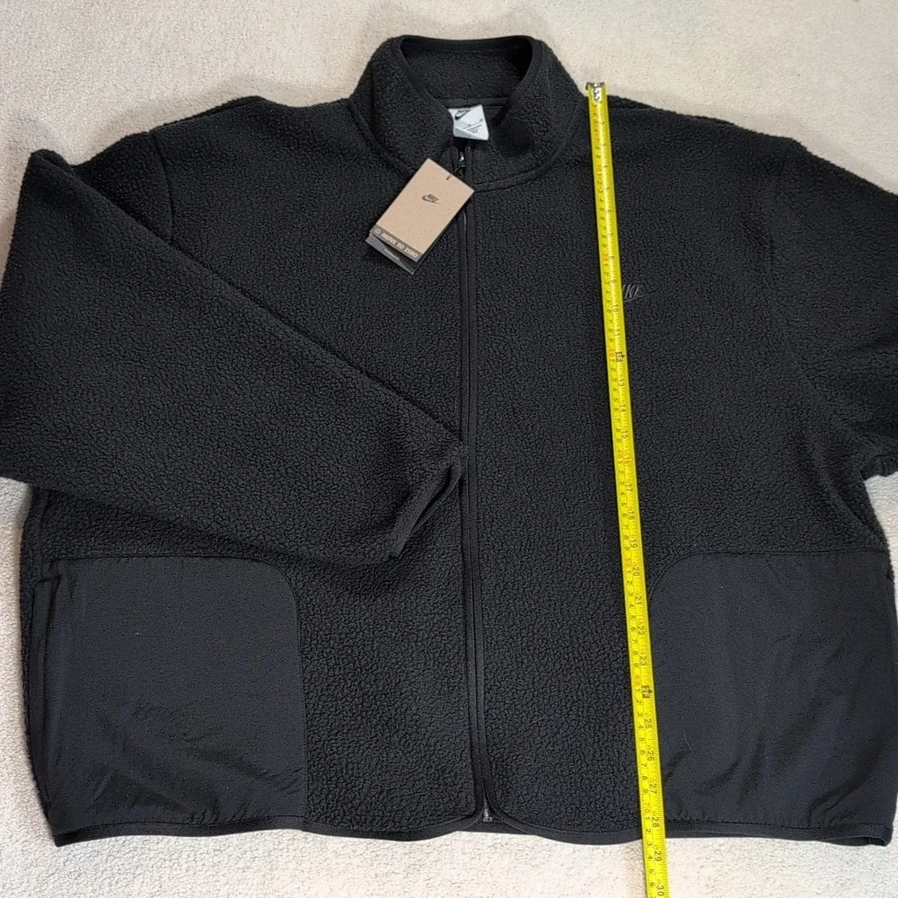 Nike Club Winterized Fleece Sherpa Jacket Black Mens XL FB8386-010 Oversized Fit